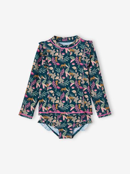 2-Piece UV-Protective Swimsuit for Girls fir green - vertbaudet enfant 