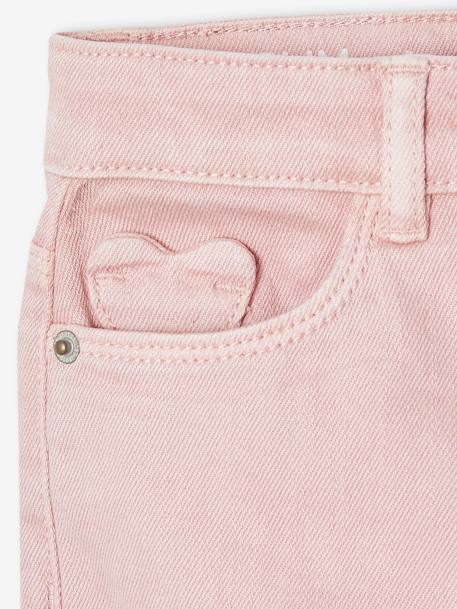 Pantalon fille slim morphologique medium anthracite+rose poudré - vertbaudet enfant 