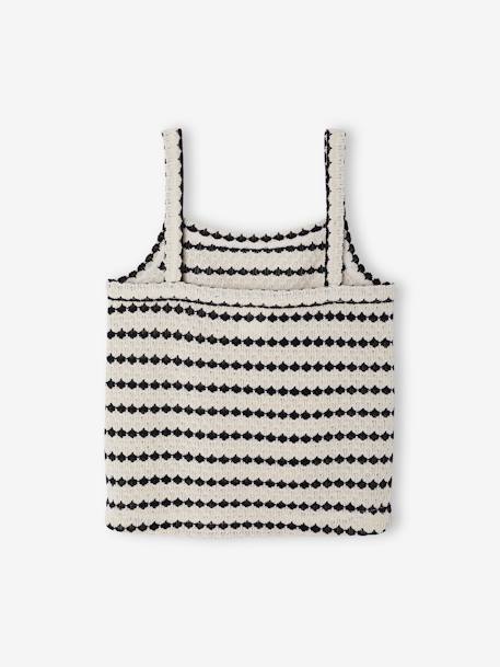 Fancy Knit Strappy Top for Girls, JONEN black+striped black - vertbaudet enfant 