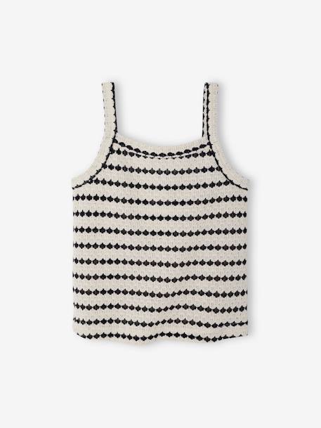 Fancy Knit Strappy Top for Girls, JONEN black+striped black - vertbaudet enfant 