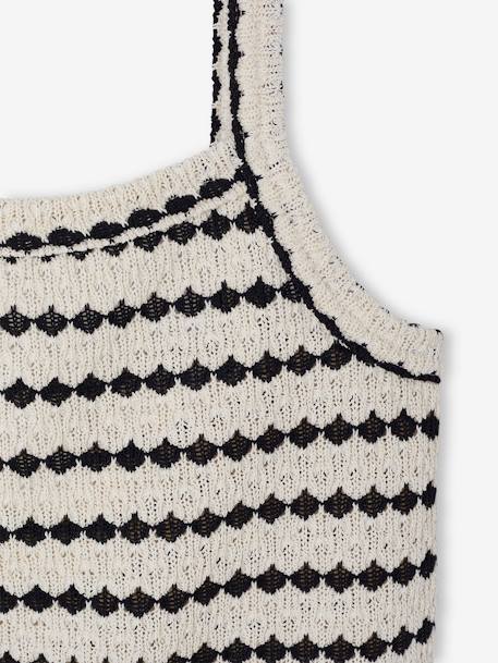 Fancy Knit Strappy Top for Girls, JONEN black+striped black - vertbaudet enfant 