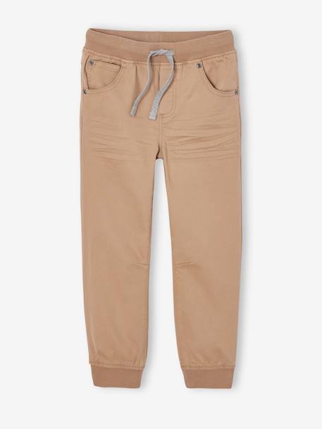Pantalon garçon jogger facile à enfiler bleu grisé+caramel+kaki - vertbaudet enfant 