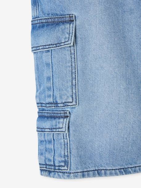 Bermuda skateur denim bleached+denim gris - vertbaudet enfant 