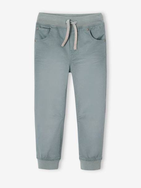 Pantalon garçon jogger facile à enfiler bleu grisé+caramel+kaki - vertbaudet enfant 
