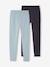Lot de 2 leggings fille Basics anthracite+écru+gris chiné+noir+lot gris anthracite + bleu mar - vertbaudet enfant 