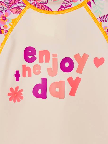 Swim Set: UV-Protection T-Shirt & Briefs for Girls ecru - vertbaudet enfant 