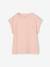 Tee-shirt fille uni fantaisie manches courtes personnalisable écru+marine+rose bonbon+vert d'eau - vertbaudet enfant 