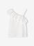 Top with Asymmetrical Frill for Girls coral+ecru+sage green - vertbaudet enfant 