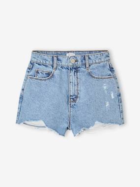 Fille-Short en jean effet usé fille
