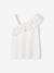 Top with Asymmetrical Frill for Girls coral+ecru+sage green - vertbaudet enfant 