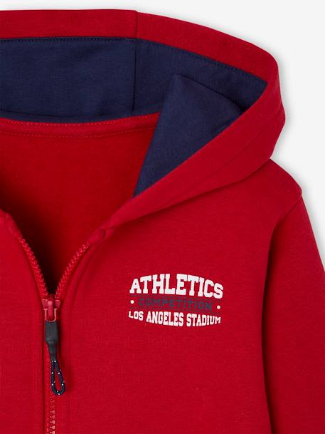Sweat garçon zippé à capuche sport marine+rouge - vertbaudet enfant 