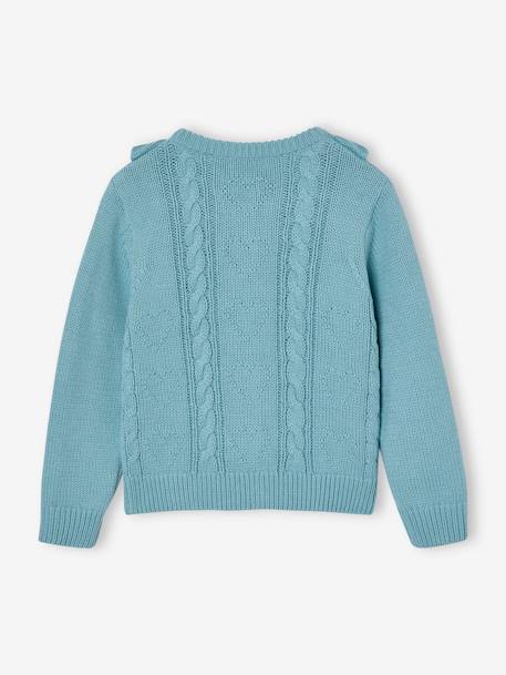 Girl's ruffled cardigan sky blue - vertbaudet enfant 