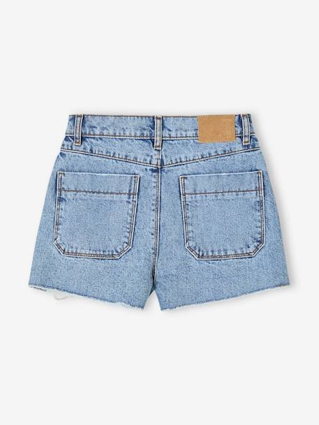 Distressed Denim Shorts for Girls, JONEN medium blue - vertbaudet enfant 