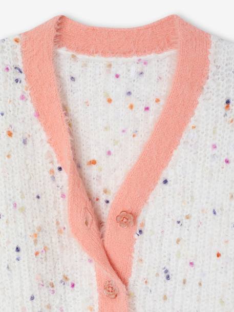 Girls' V-neck fancy knit cardigan multicoloured - vertbaudet enfant 