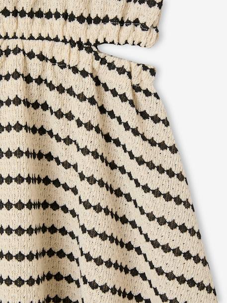 Fancy Openwork Knit Dress for Girls, JONEN striped black - vertbaudet enfant 