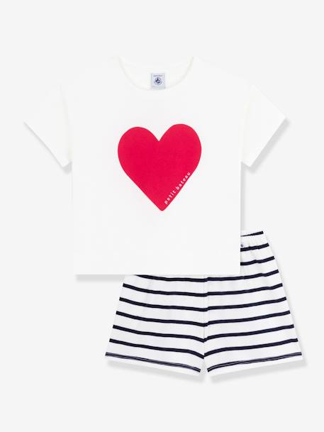 Pyjama short enfant imprimé coeur marine - vertbaudet enfant 