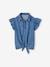 Tie-Front Denim Blouse for Girls medium blue - vertbaudet enfant 
