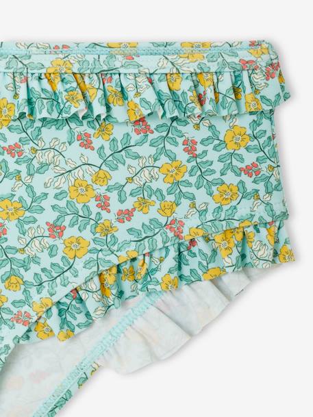 Floral Two-Piece Swimsuit for Girls sky blue - vertbaudet enfant 