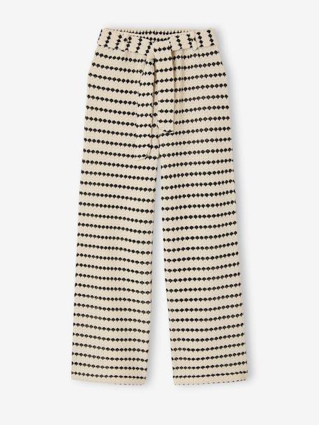 Fancy Knitted Wide-Leg Trousers for Girls, by JONEN black+striped black - vertbaudet enfant 