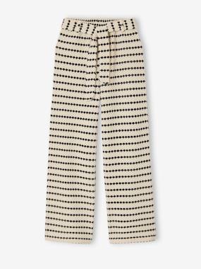 Fille-Pantalon large en maille fantaisie fille