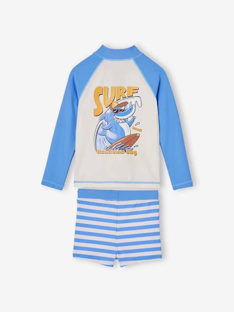 UV-Protective Swim T-Shirt & Shorts Set for Boys blue - vertbaudet enfant 