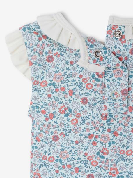 One-Piece Swimsuit, Fastens at Back, for Baby Girls sage green - vertbaudet enfant 