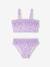 2-Piece Swimsuit with Smocked & Frilled Top, Frilled Bottoms, for Girls lilac - vertbaudet enfant 