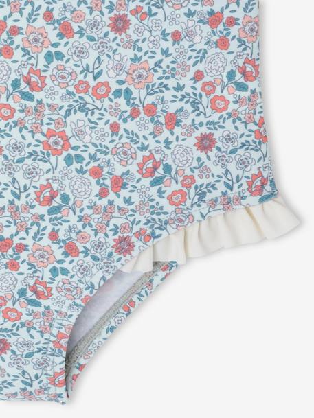 One-Piece Swimsuit, Fastens at Back, for Baby Girls sage green - vertbaudet enfant 