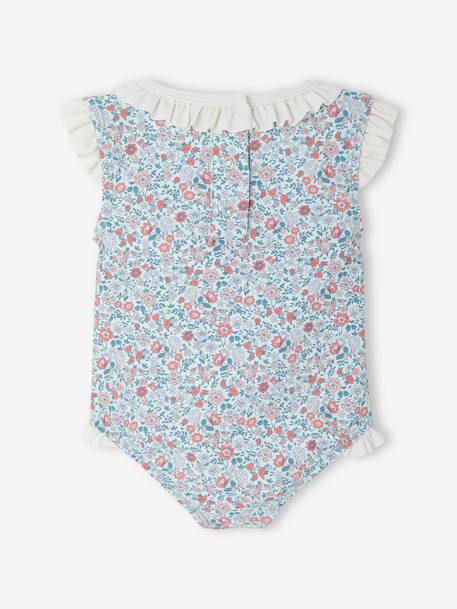 One-Piece Swimsuit, Fastens at Back, for Baby Girls sage green - vertbaudet enfant 
