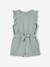 Frilly Cotton Gauze Playsuit for Girls ecru+sage green - vertbaudet enfant 
