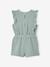 Frilly Cotton Gauze Playsuit for Girls ecru+sage green - vertbaudet enfant 