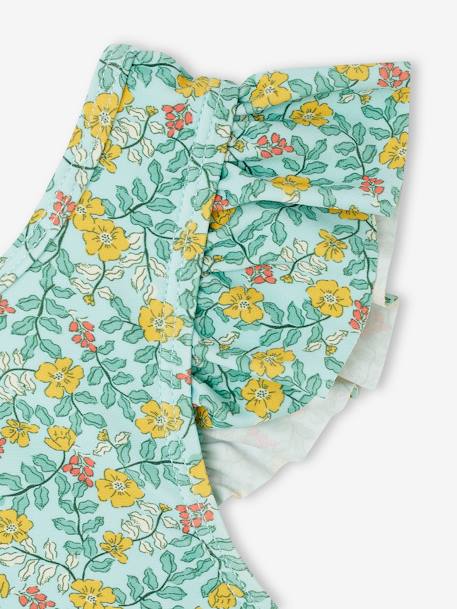 Floral Two-Piece Swimsuit for Girls sky blue - vertbaudet enfant 