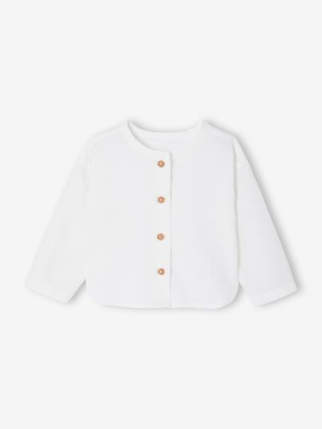 Ensemble bébé naissance cérémonie chemise salopette en lin et coton argile+bleu - vertbaudet enfant 