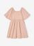 Occasion Wear Dress in Relief Fabric with Smocking for Girls pale pink - vertbaudet enfant 