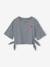 Striped short-sleeved t-shirt for girls with fancy bows navy blue - vertbaudet enfant 