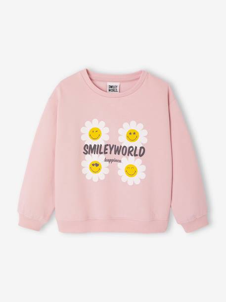 Sweat SMILEYWORLD Fille rose pâle - vertbaudet enfant 
