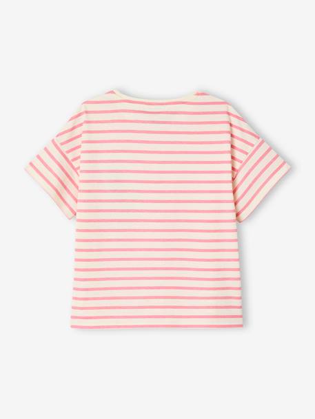 Smiley® World Striped T-Shirt striped pink - vertbaudet enfant 