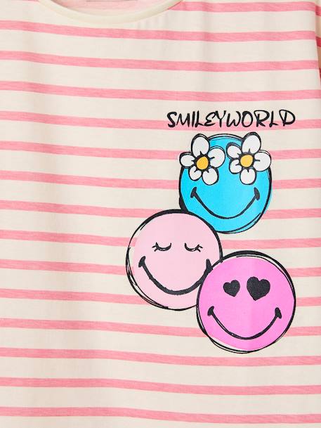Smiley® World Striped T-Shirt striped pink - vertbaudet enfant 