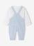 Ensemble bébé naissance cérémonie chemise salopette en lin et coton argile+bleu - vertbaudet enfant 