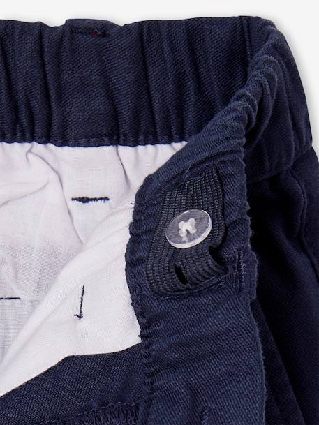 Easy-to-put-on chino-style trousers for boys beige+navy blue - vertbaudet enfant 