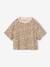 T-shirt fille cropped manches courtes beige+écru+rose poudré - vertbaudet enfant 