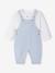 Ensemble bébé naissance cérémonie chemise salopette en lin et coton argile+bleu - vertbaudet enfant 