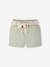 Paperbag Shorts with Belt for Babies grey green+rose - vertbaudet enfant 