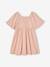 Occasion Wear Dress in Relief Fabric with Smocking for Girls pale pink - vertbaudet enfant 