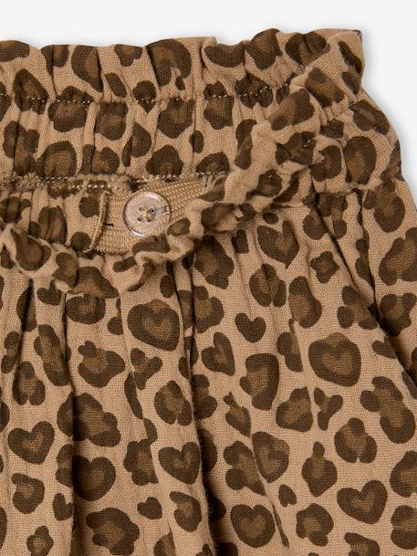 Jupe fille en gaze de coton beige+bleu grisé+rose+vert sauge+vieux rose+violet - vertbaudet enfant 