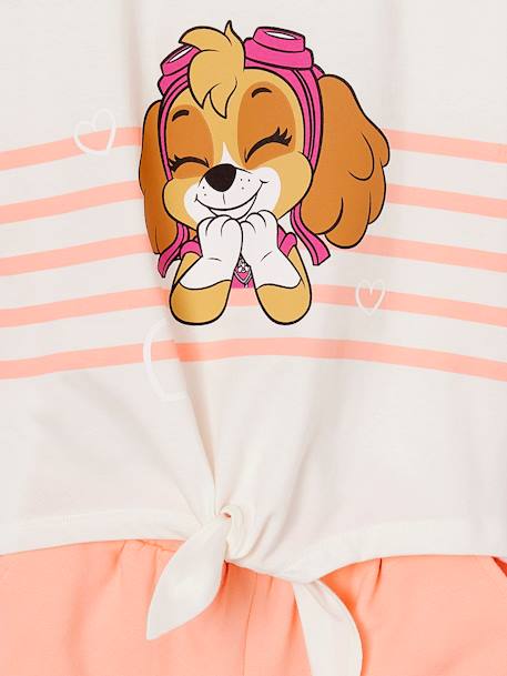 Knotted T-Shirt & Shorts Combo, Paw Patrol® Skye coral - vertbaudet enfant 