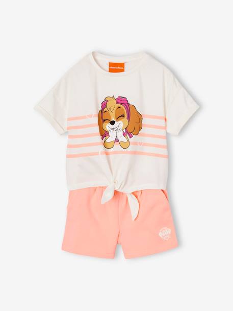 Knotted T-Shirt & Shorts Combo, Paw Patrol® Skye coral - vertbaudet enfant 