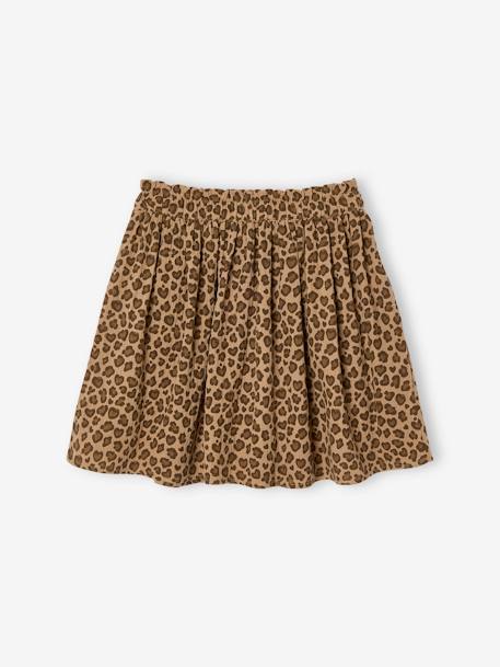 Jupe fille en gaze de coton beige+bleu grisé+rose+vert sauge+vieux rose+violet - vertbaudet enfant 