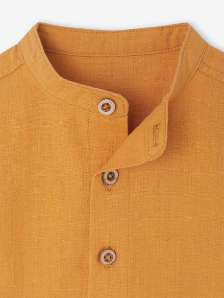 Shirt with Turn-Up Sleeves, for Babies grey blue+ochre - vertbaudet enfant 