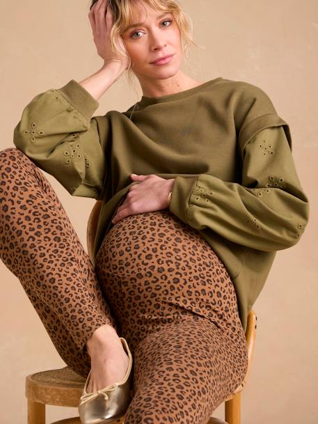 Leopard Print Leggings for Maternity beige - vertbaudet enfant 